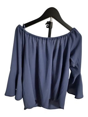 Harve Benard Off-Shoulder Navy Top